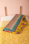 Yellow Kantha Covered Double Headboard