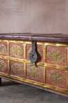 Cream Reclaimed Wooden Chest with Brass Trim