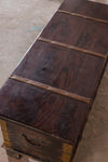 Cream Reclaimed Wooden Chest with Brass Trim