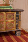 Cream Reclaimed Wooden Chest with Brass Trim