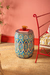 Hand Painted Navy Blue Side Table