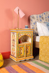 Cream & Yellow Hand Painted Bedside Cabinet