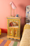 Cream & Yellow Hand Painted Bedside Cabinet