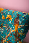 Blue Bird of Paradise Velvet Chair