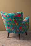 Blue Bird of Paradise Velvet Chair