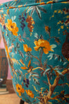 Blue Bird of Paradise Velvet Chair