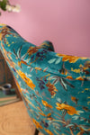 Blue Bird of Paradise Velvet Chair