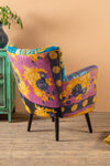 Blue Kantha Panelled Armchair - 06