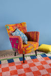 Red & Yellow Kantha Panelled Armchair - 07