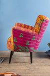 Red & Yellow Kantha Panelled Armchair - 07