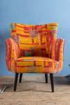 Red & Yellow Kantha Panelled Armchair - 07