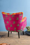 Red & Yellow Kantha Panelled Armchair - 07
