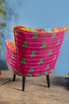 Red & Yellow Kantha Panelled Armchair - 07