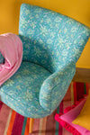 Pale Blue & Turquoise Leaf Armchair