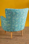 Pale Blue & Turquoise Leaf Armchair