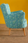 Pale Blue & Turquoise Leaf Armchair