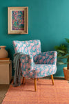 Baby Blue & Pink Flowers Armchair