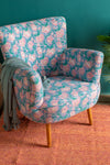 Baby Blue & Pink Flowers Armchair