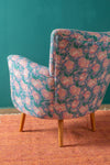 Baby Blue & Pink Flowers Armchair