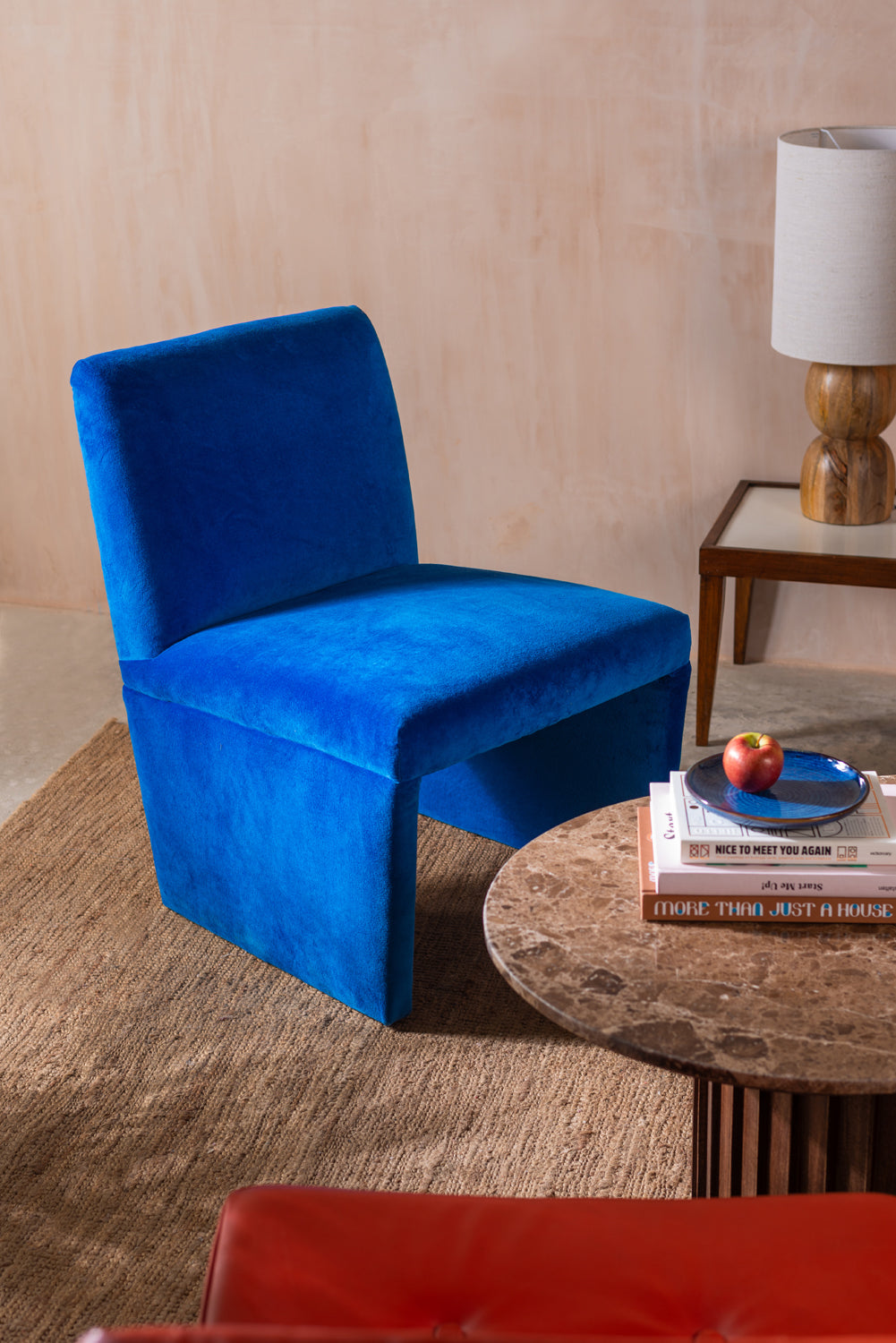 Birdie French Blue Velvet Upholstered Chair