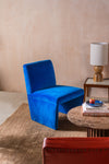 Birdie French Blue Velvet Upholstered Chair