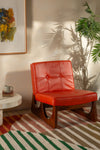 Margot Orange Leather Upholstered Wooden Chair