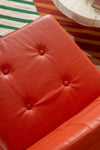 Margot Orange Leather Upholstered Wooden Chair