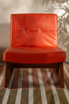 Margot Orange Leather Upholstered Wooden Chair