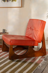 Margot Orange Leather Upholstered Wooden Chair