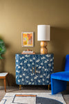 Snowdrop Indigo Wooden Cupboard with Bone Inlay