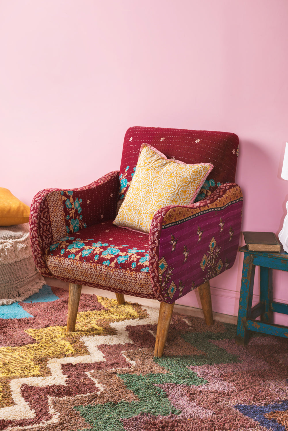 Kantha Panelled Armchair - 01