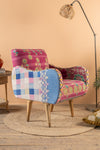 Fuchsia Kantha Panelled Armchair - 05