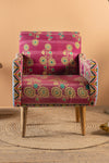 Fuchsia Kantha Panelled Armchair - 05