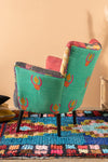 Red Kantha Panelled Armchair - 04