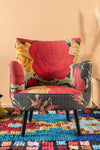 Red Kantha Panelled Armchair - 04