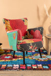 Red Kantha Panelled Armchair - 04