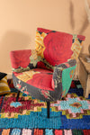 Red Kantha Panelled Armchair - 04
