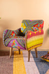 Purple Kantha Panelled Armchair - 07