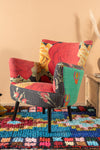 Red Kantha Panelled Armchair - 04