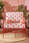 Eliza Block Print Red & Pink Iron Chair
