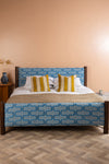 Artus Acacia Wood Super King Bed with Hudson Upholstery