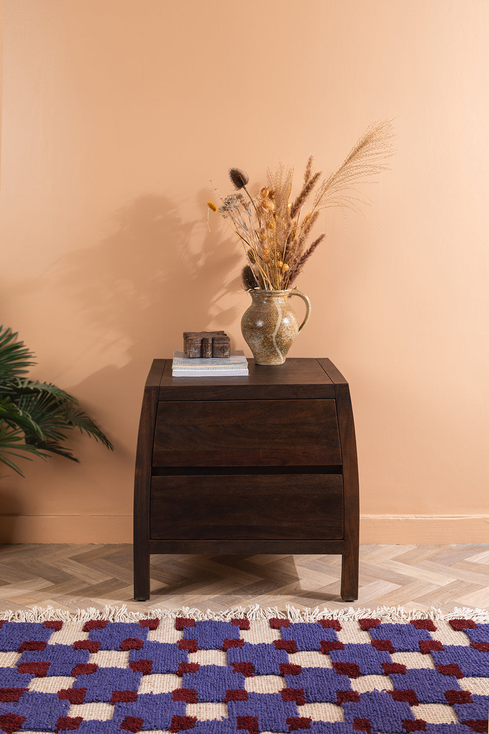 Ellroy Acacia Wood Drift Finish Bedside Table