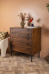 Conrad Acacia Wood Umber Finish Chest of Drawers