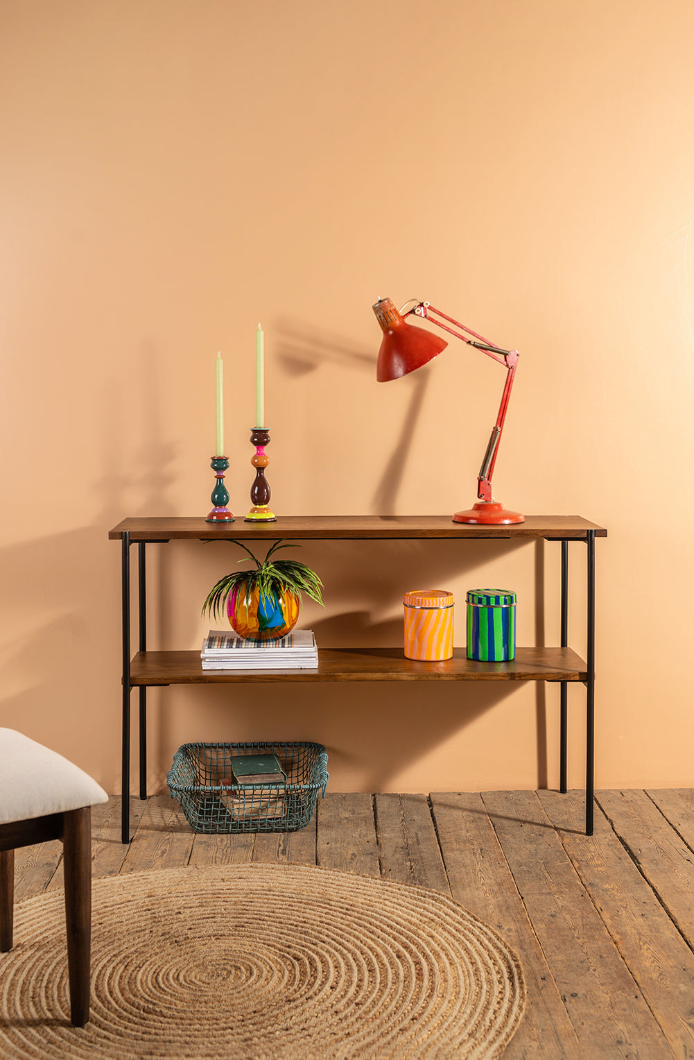 Conrad Acacia Wood Umber Finish Console Table