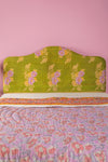 Bright Green Kantha Covered King Size Headboard