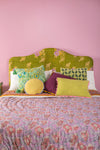 Bright Green Kantha Covered King Size Headboard