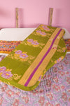 Bright Green Kantha Covered King Size Headboard