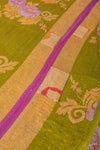 Bright Green Kantha Covered King Size Headboard