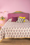 Purple Kantha Covered King Size Headboard