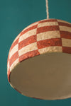 Red & White Check Katran Lampshade